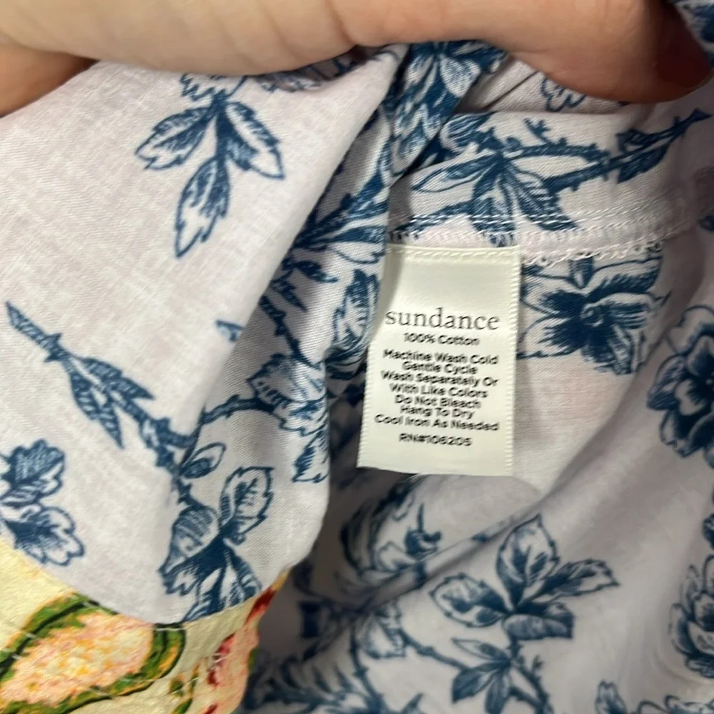 Sundance Floral Ease Patchwork Button Down Long S… - image 5